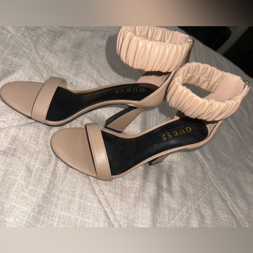 Guess Beige Ankle Strap Heels